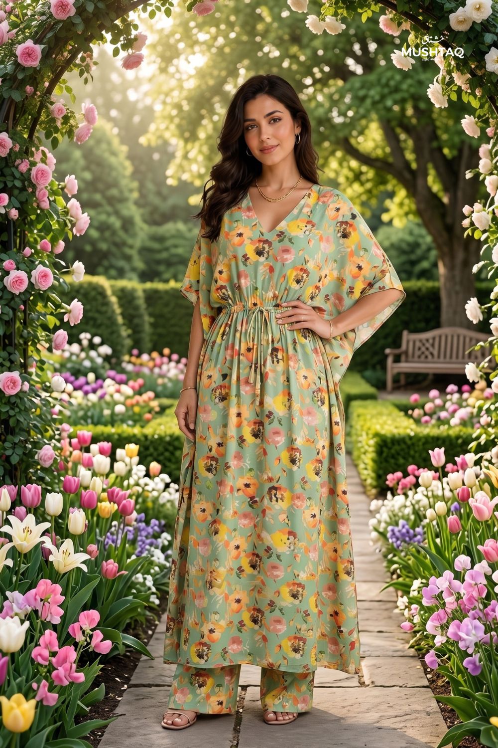 Mushtaq 2Pcs Stitched Printed Kaftan Collection Desgin - 5