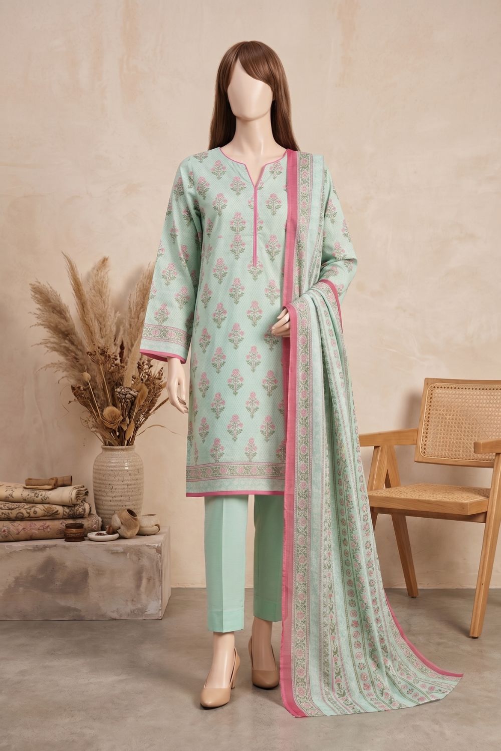 Mushtaq 3Pcs Unstitched Printed Lawn Collection Desgin - 6