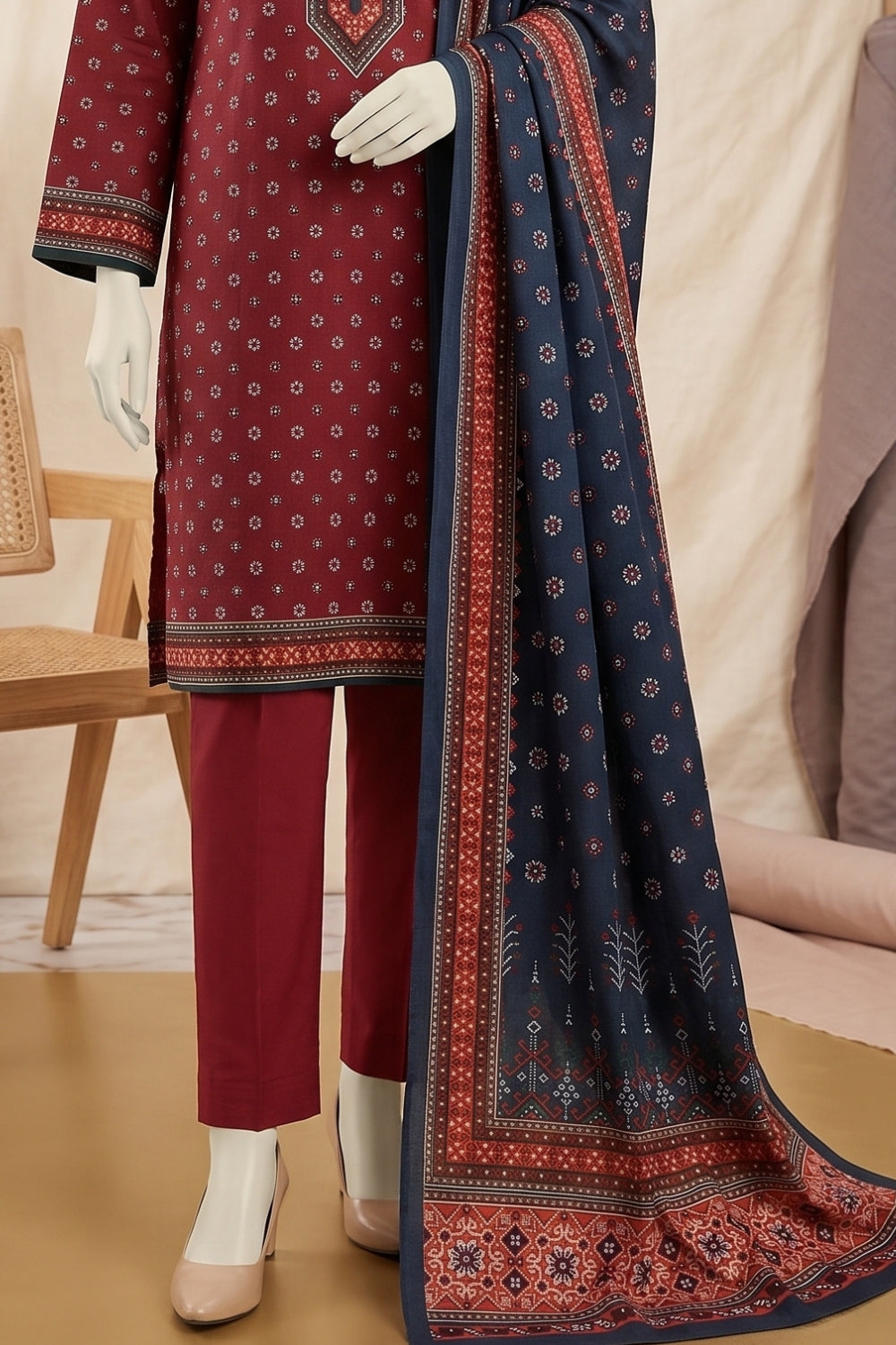 Mushtaq Zahra Collection 3Pcs Unstitched Printed Lawn Desgin - 5