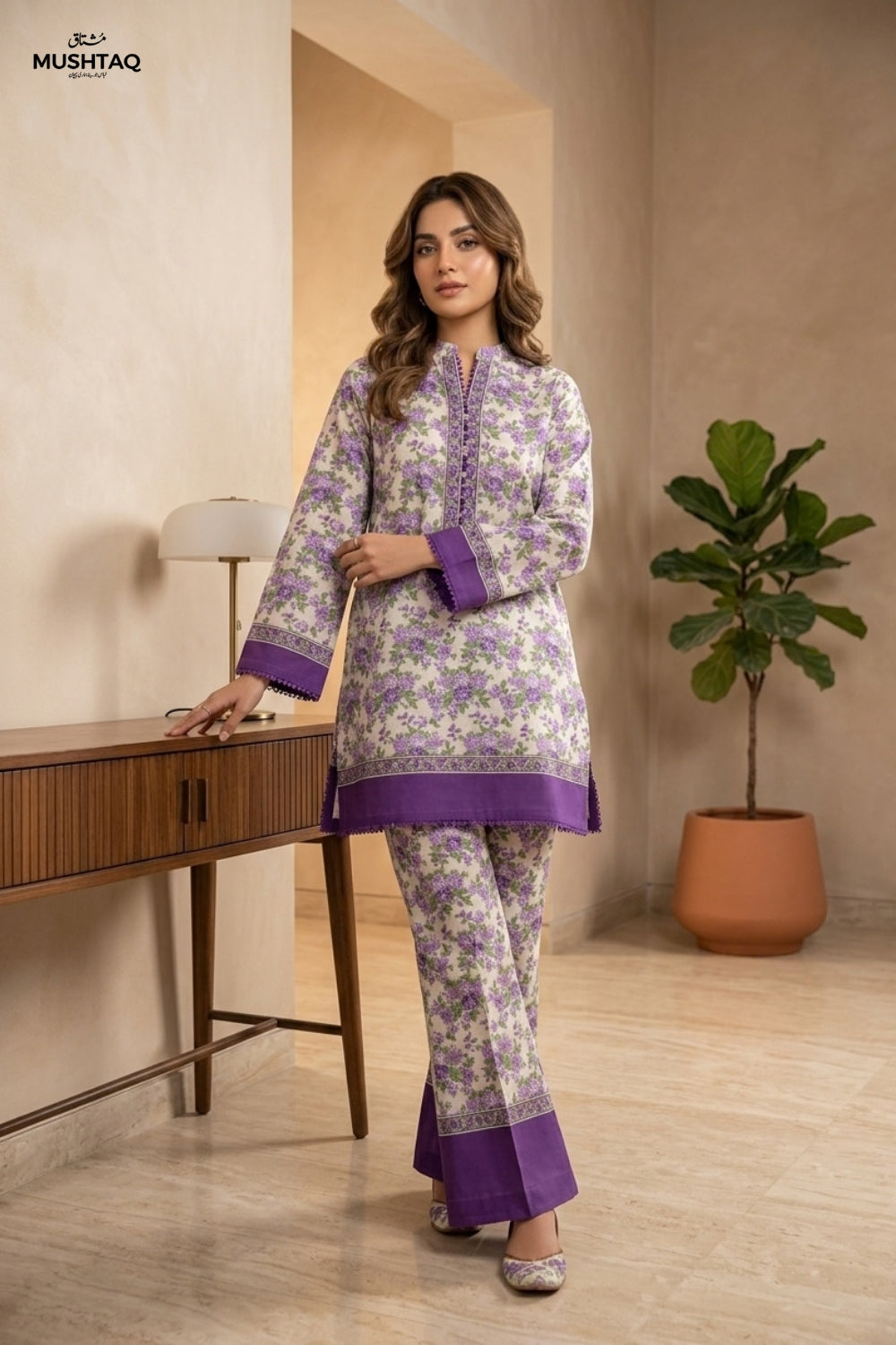 2Pcs Unstitched Printed Khaddar Eshal Collection Desgin -4