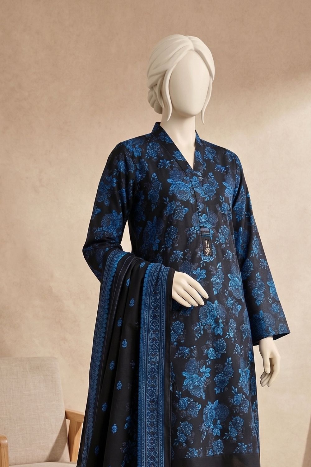 Mushtaq Rawaa Collection 3Pcs Unstitched Printed Lawn Desgin - 5