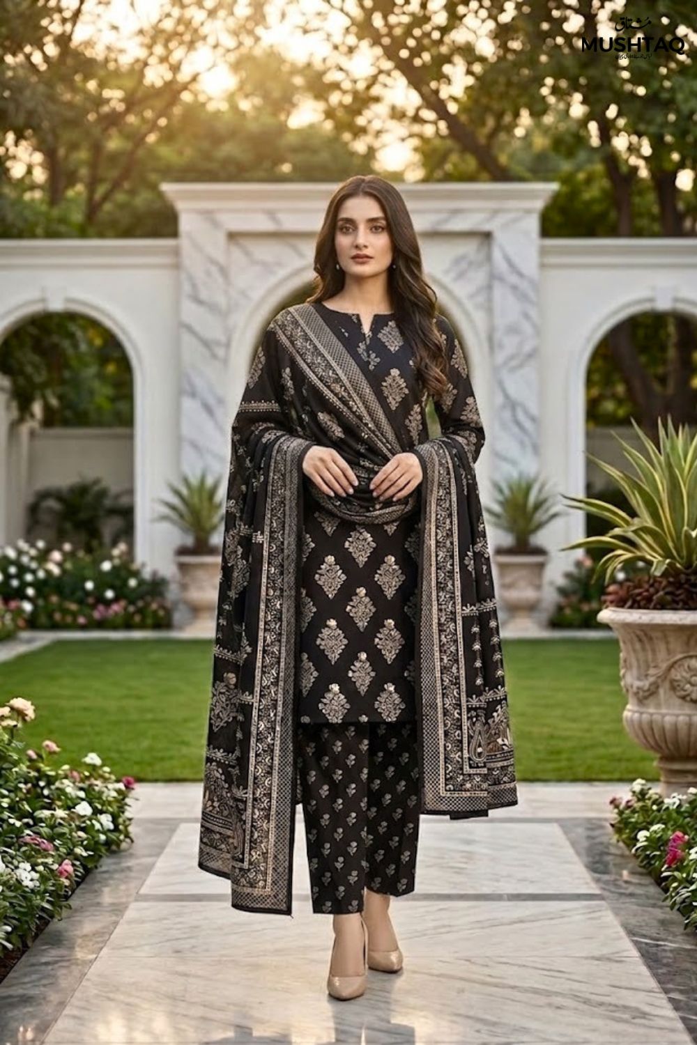 Mushtaq 3Pcs Unstitched Printed Lawn Rahaa Collection Desgin - 9