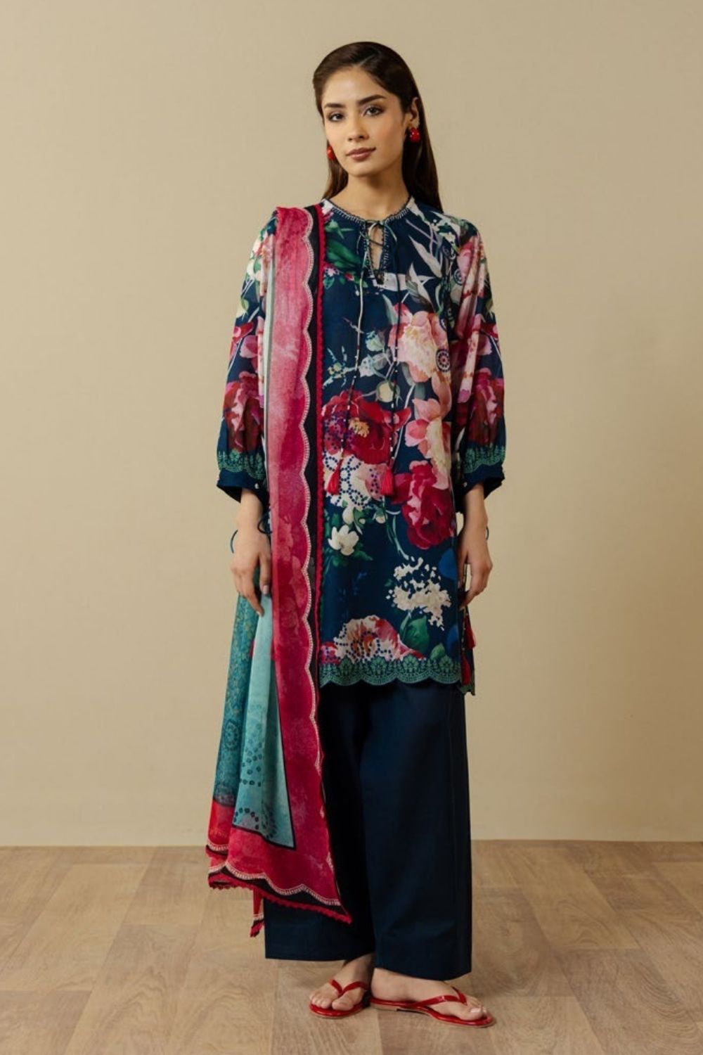 Zara Shahjahan 3 Pc Unstitched Printed Lawn Suit Avena-3A