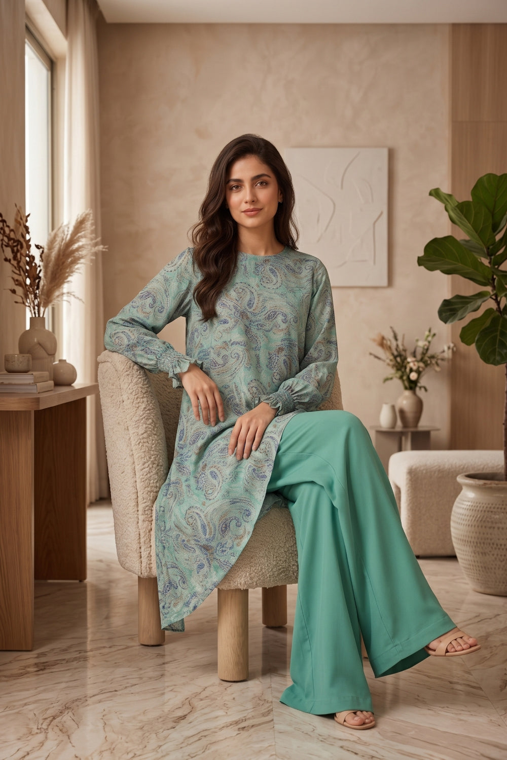 Mushtaq 2Pcs Unstitched Printed Marina Noore Collection Desgin - 5
