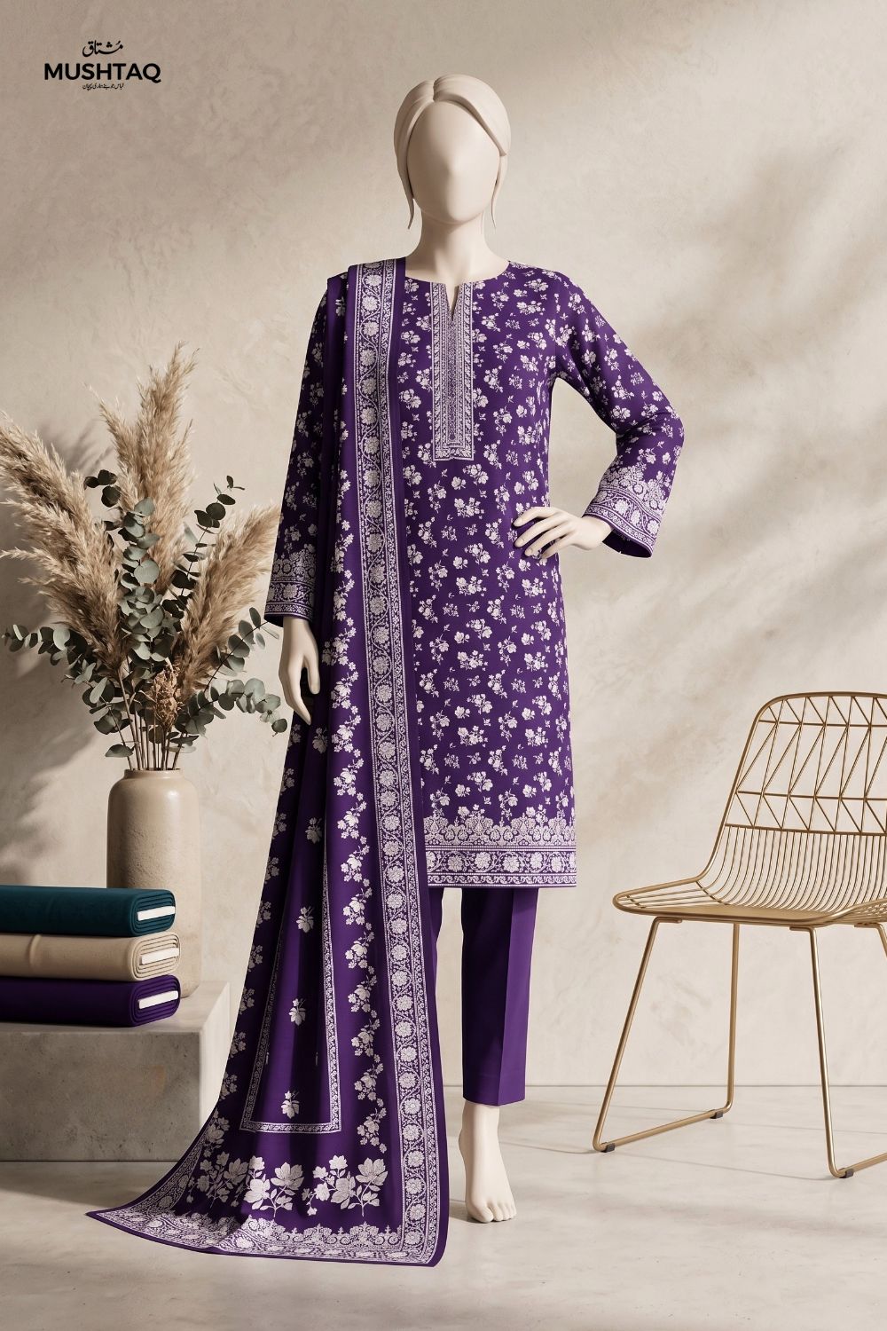 Mushtaq Rawaa Collection 3Pcs Unstitched Printed Lawn Desgin - 6