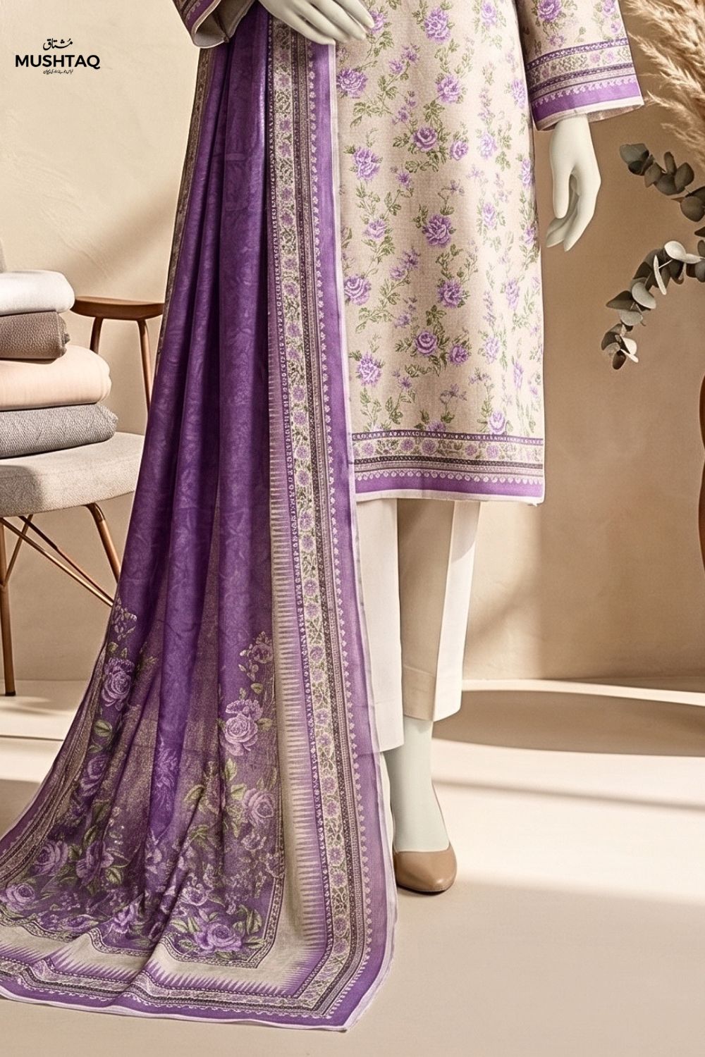 Mushtaq Ayat Collection 3Pcs Unstitched Printed Lawn Desgin - 4