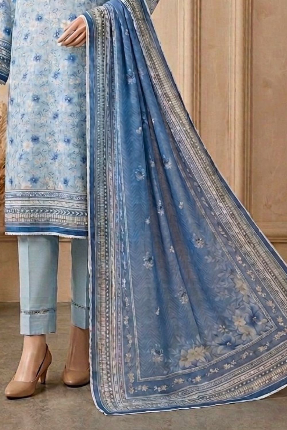Mushtaq Zimal Collection 3Pcs Unstitched Printed Lawn Desgin - 4