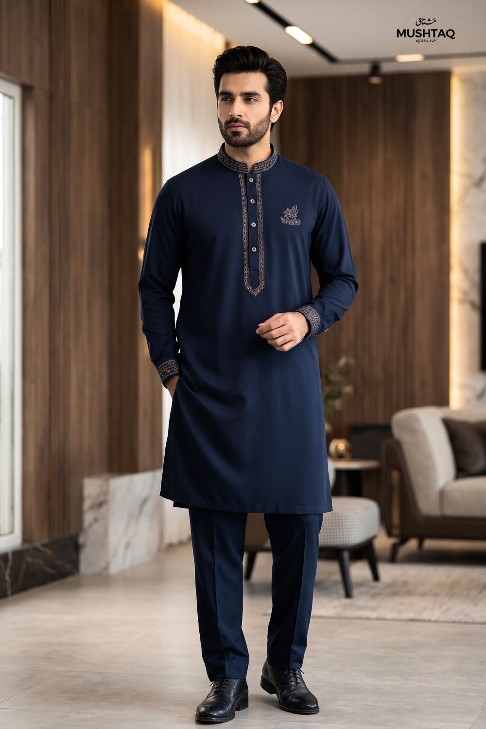 Mens Unstitched Embroiderd Wash & Wear Suit Desgin - 6