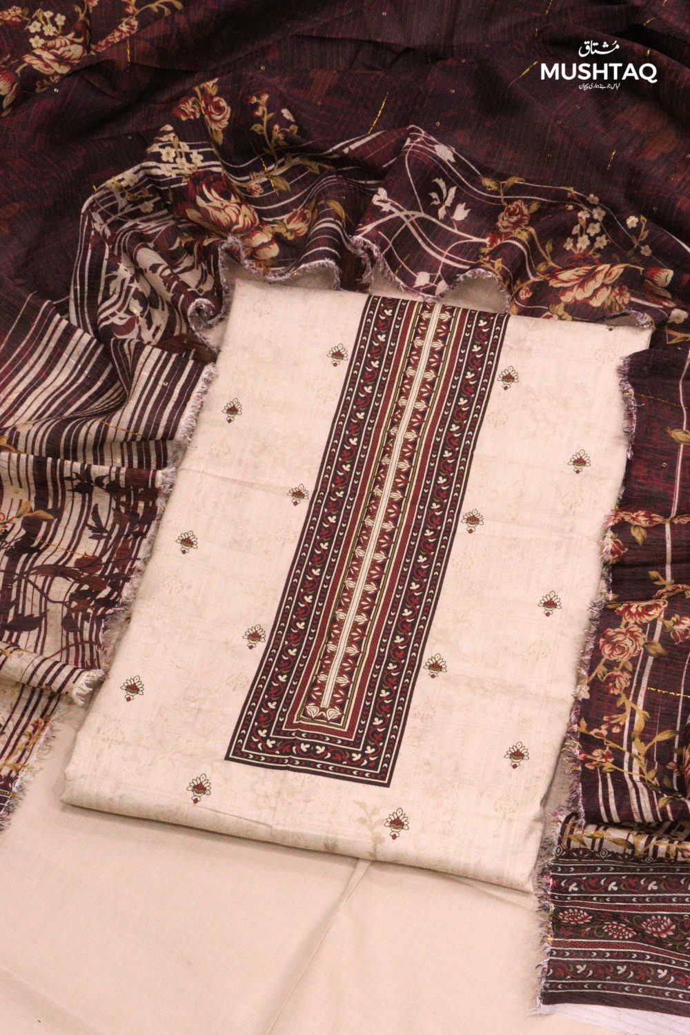 3Pcs Printed Lawn Suit & Doriya Dupatta Desgin - 6