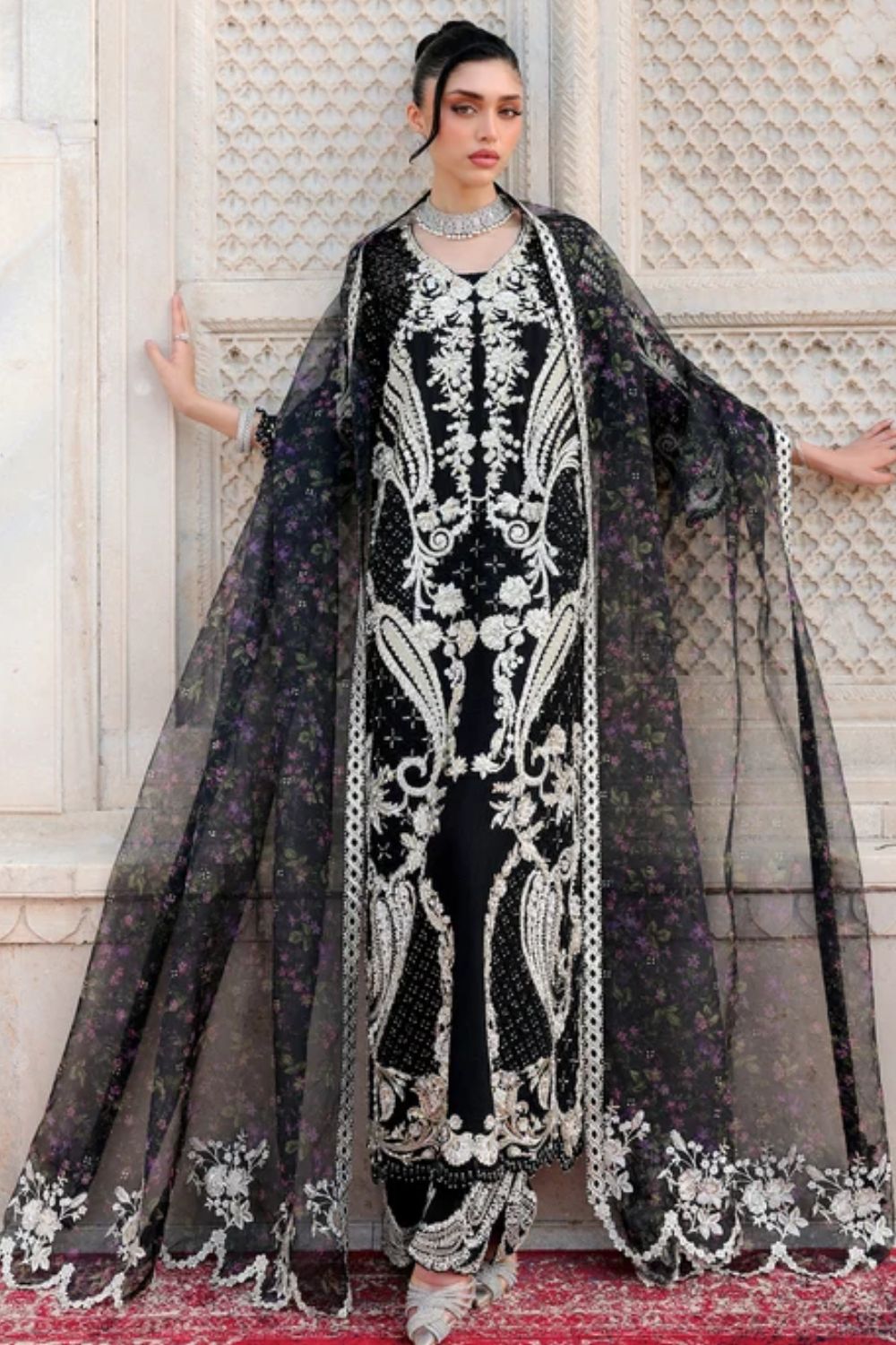 Saira Shakira Unstitched Wedding Collection DELINA - Black