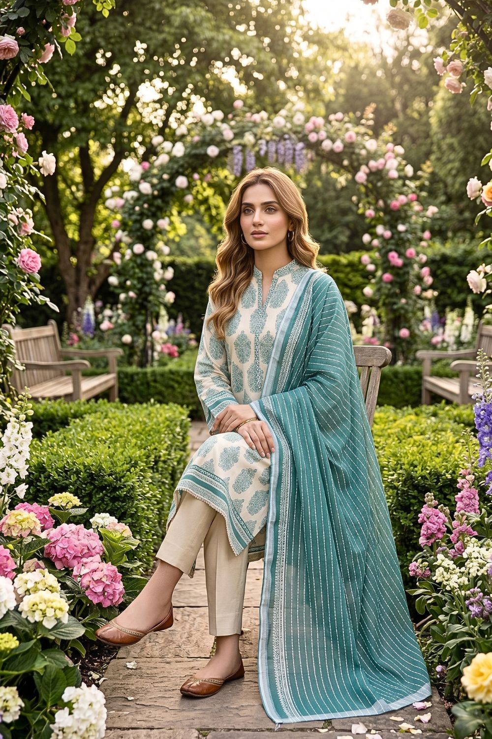 Mushtaq 3Pcs Unstitched Printed Lawn Suit Aiman Collection Desgin - 4