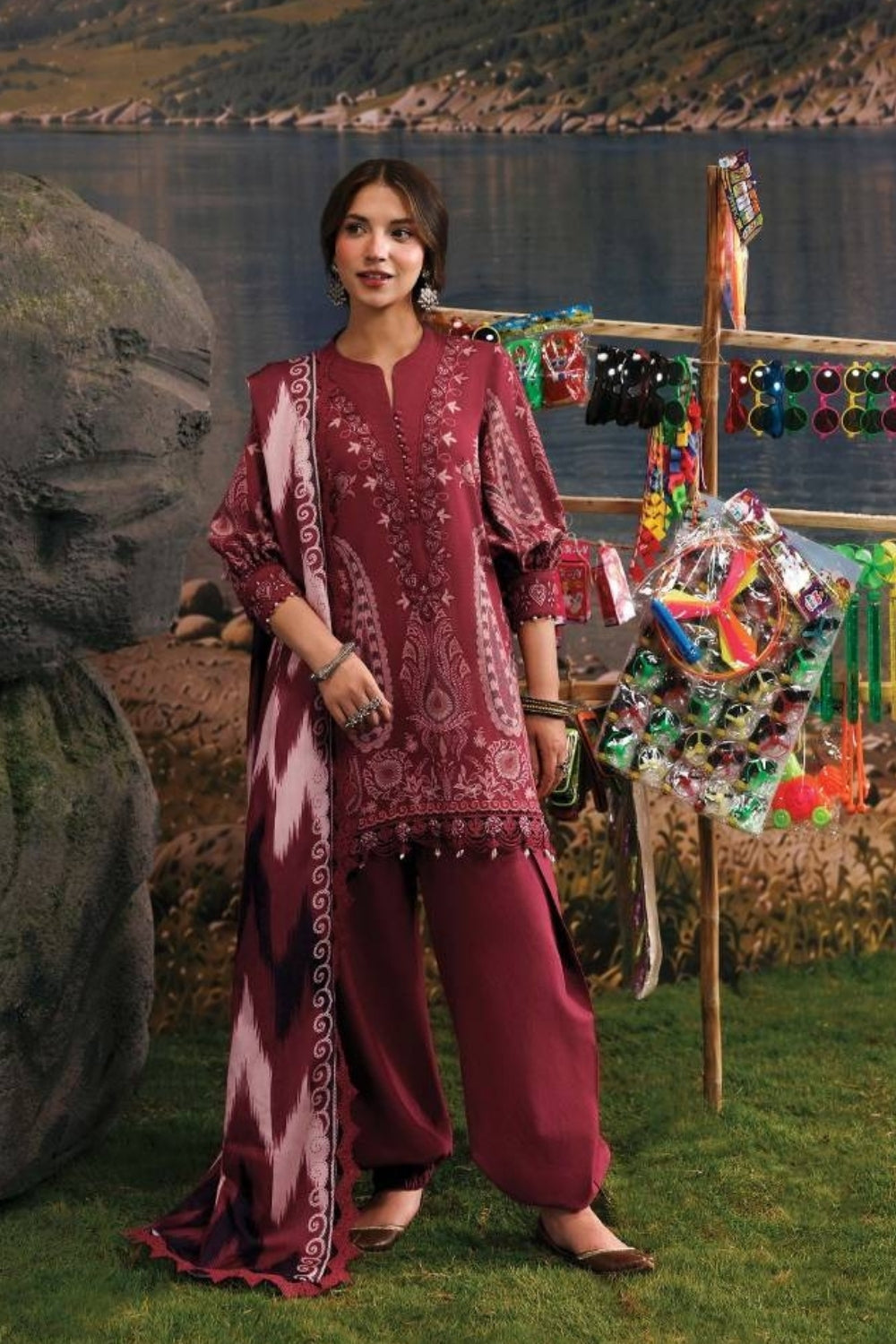 Maria B 3 Piece Unstitched Printed Suit MB-CUSV15-02A