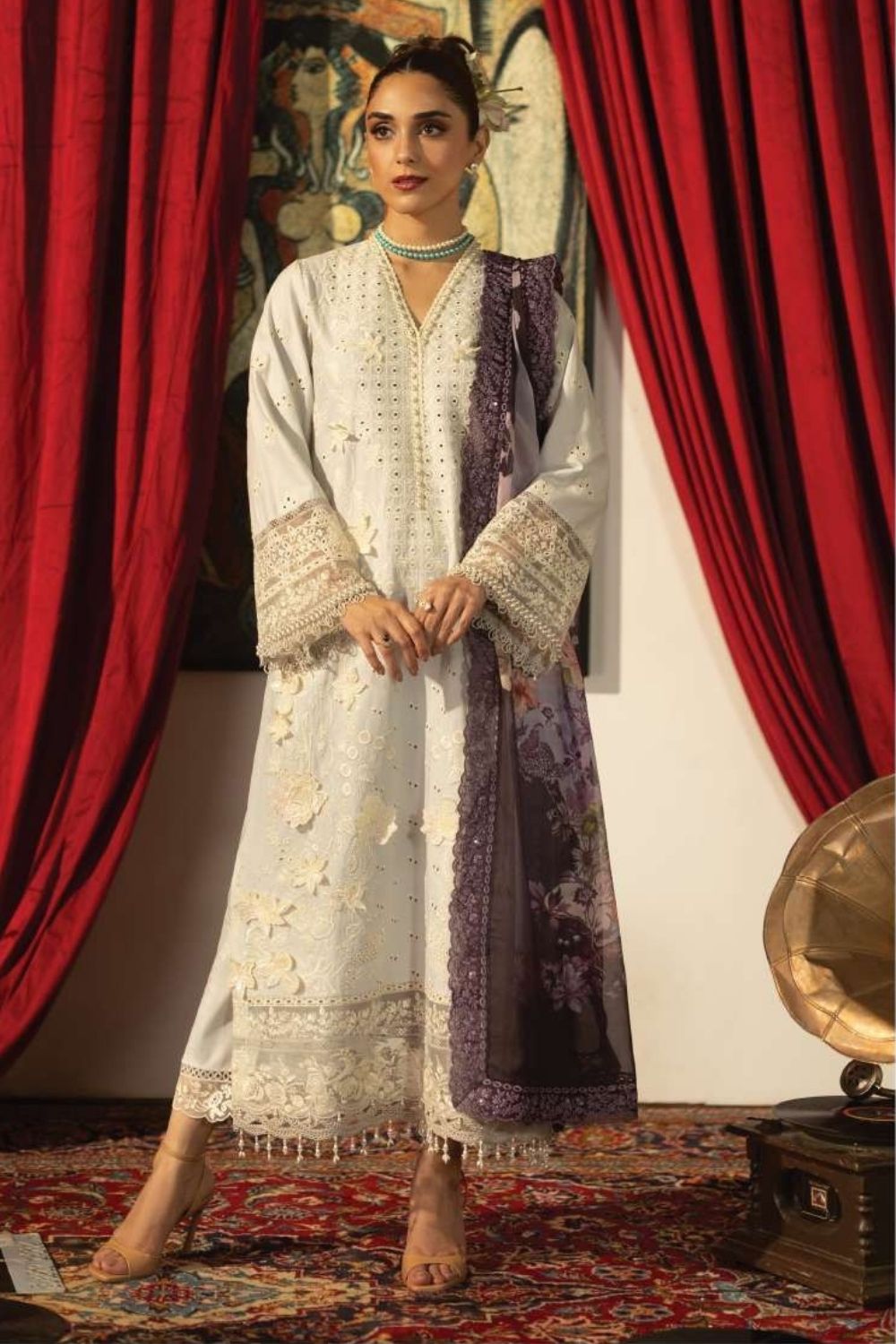 Imrozia | Serene 3 Pc Unstitched Embroidered Lawn Suit SL-153 Rameen