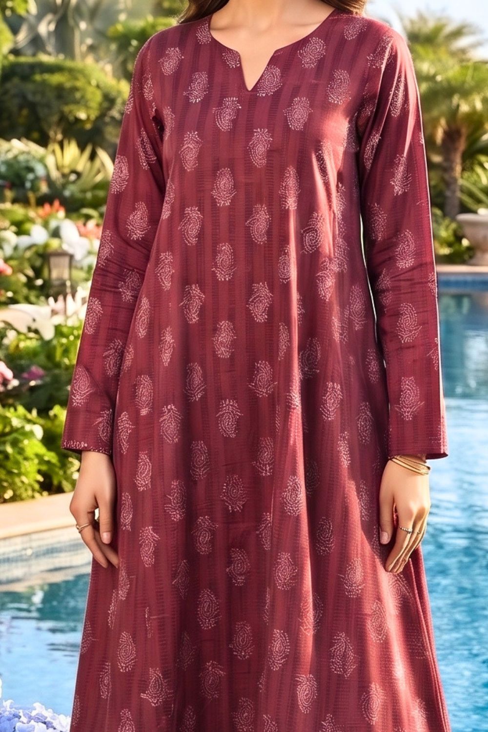 2Pcs Unstitched Printed Rang - e - Gull Lawn Collection Desgin - 4