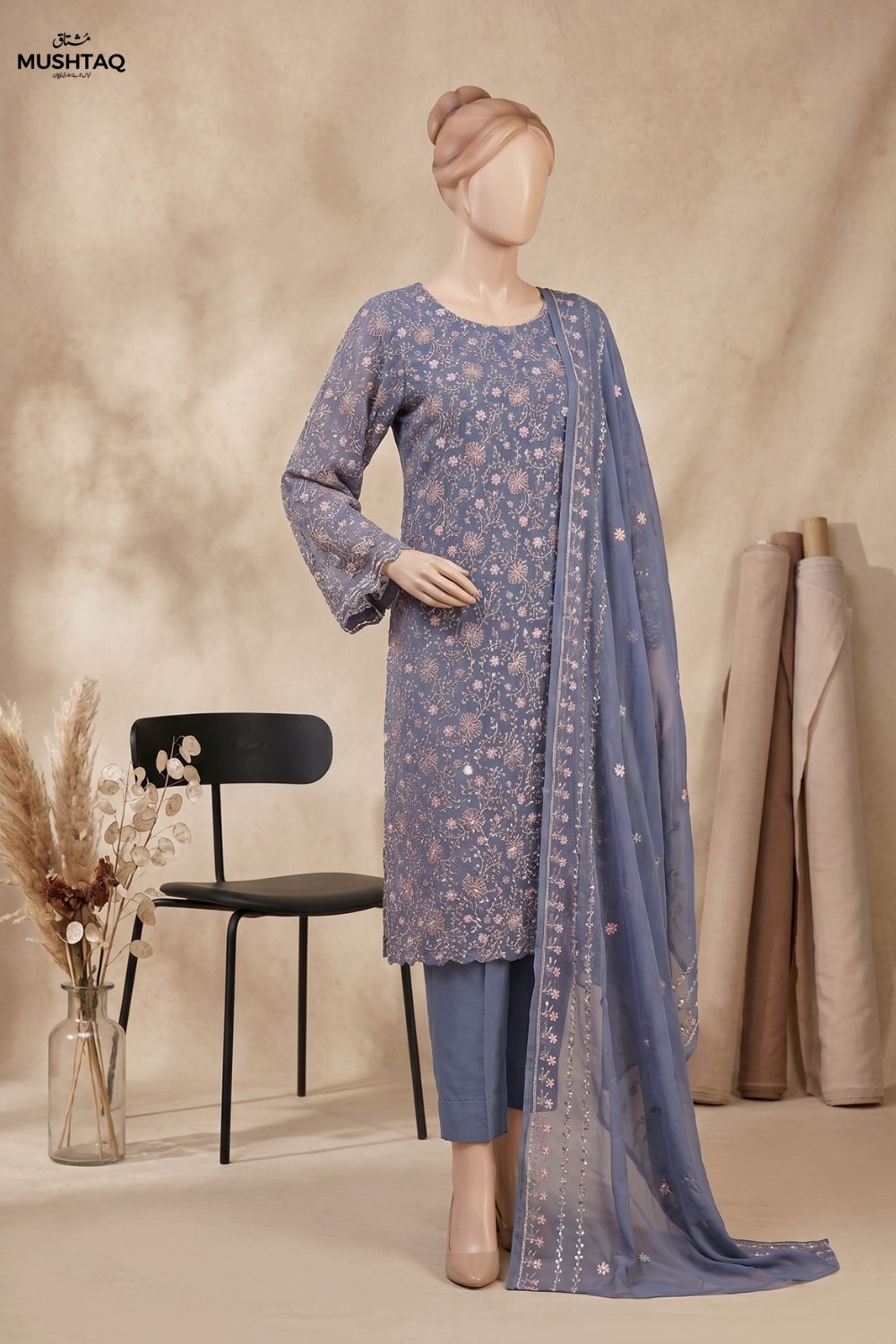 Mushtaq Afsana 4PCS Embroidered Chiffon Collection Desgin - 1