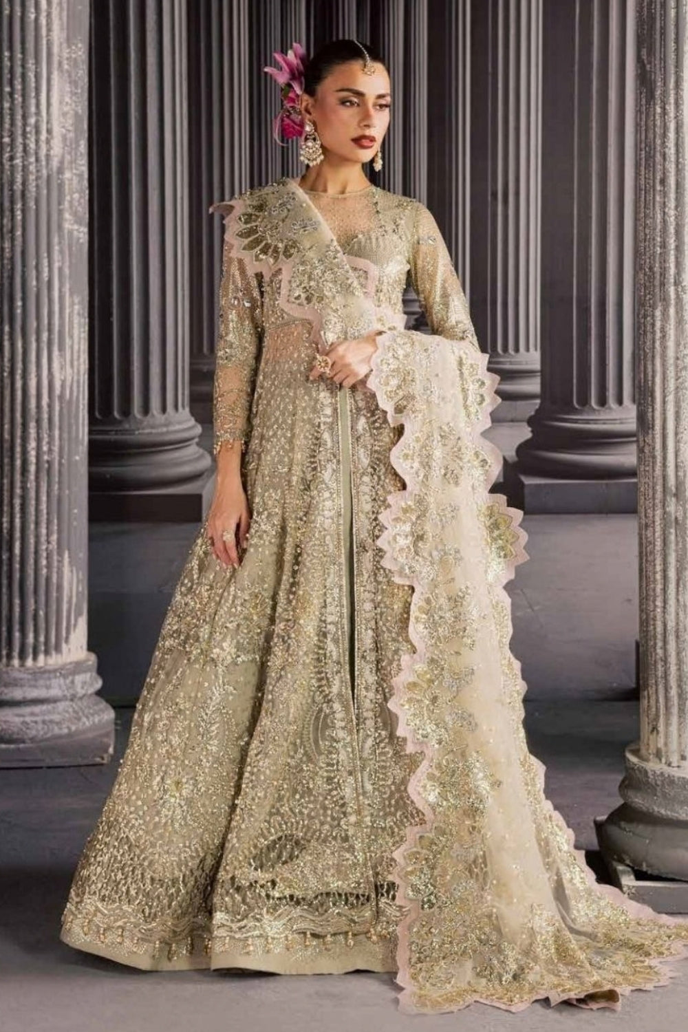 Nureh Muse 3 Piece Unstitched Embroidered Net Suit NFM-03