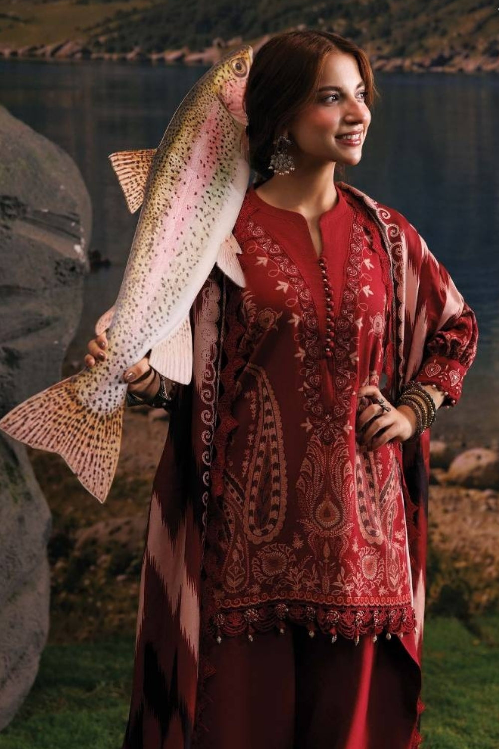 Maria B 3 Piece Unstitched Printed Suit MB-CUSV15-02A