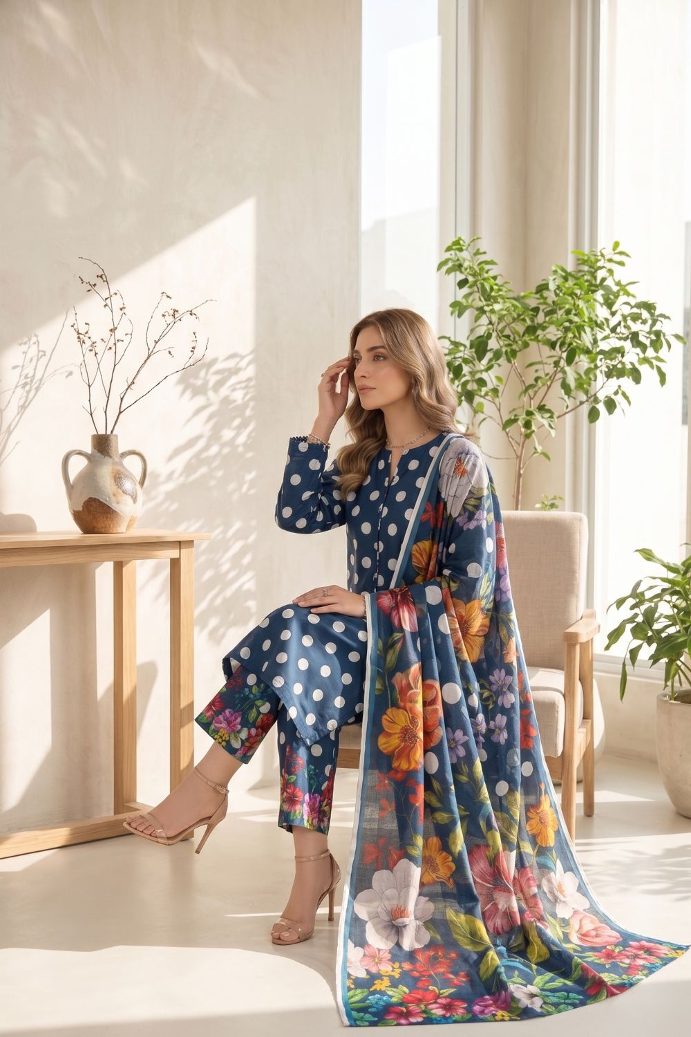 Mushtaq 3Pcs Unstitched Printed Lawn Suit Hamraah Collection Desgin - 6
