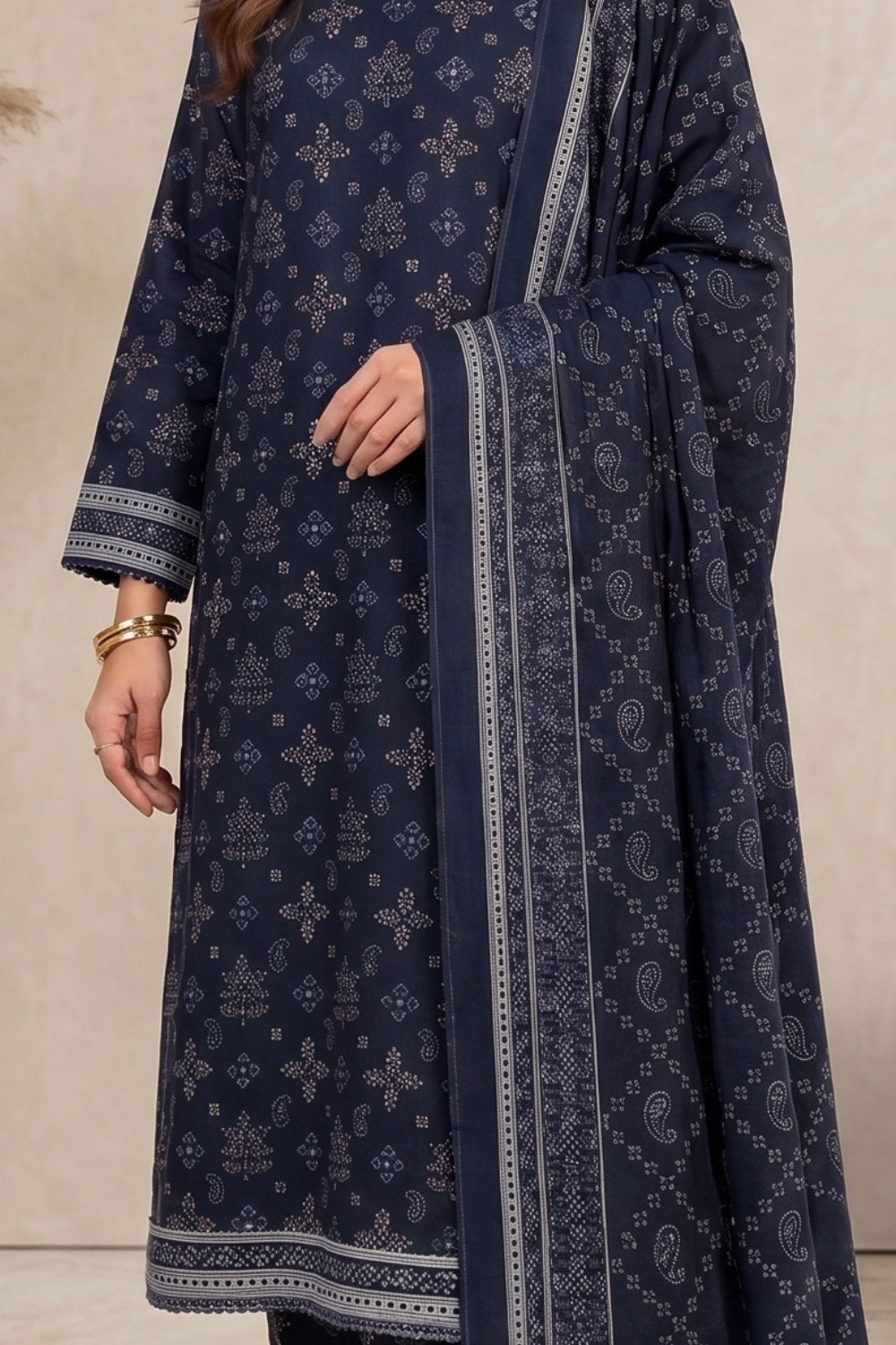 Mushtaq 3Pcs Unstitched Cotton Suit Hiba Collection Desgin - 4