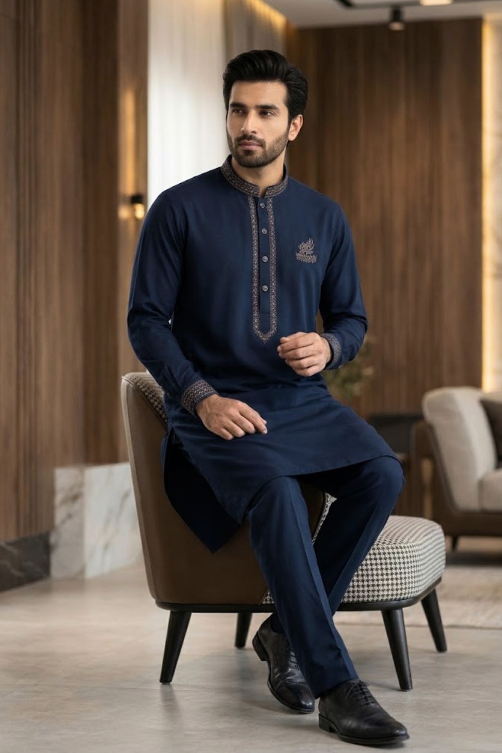 Mens Unstitched Embroiderd Wash & Wear Suit Desgin - 6