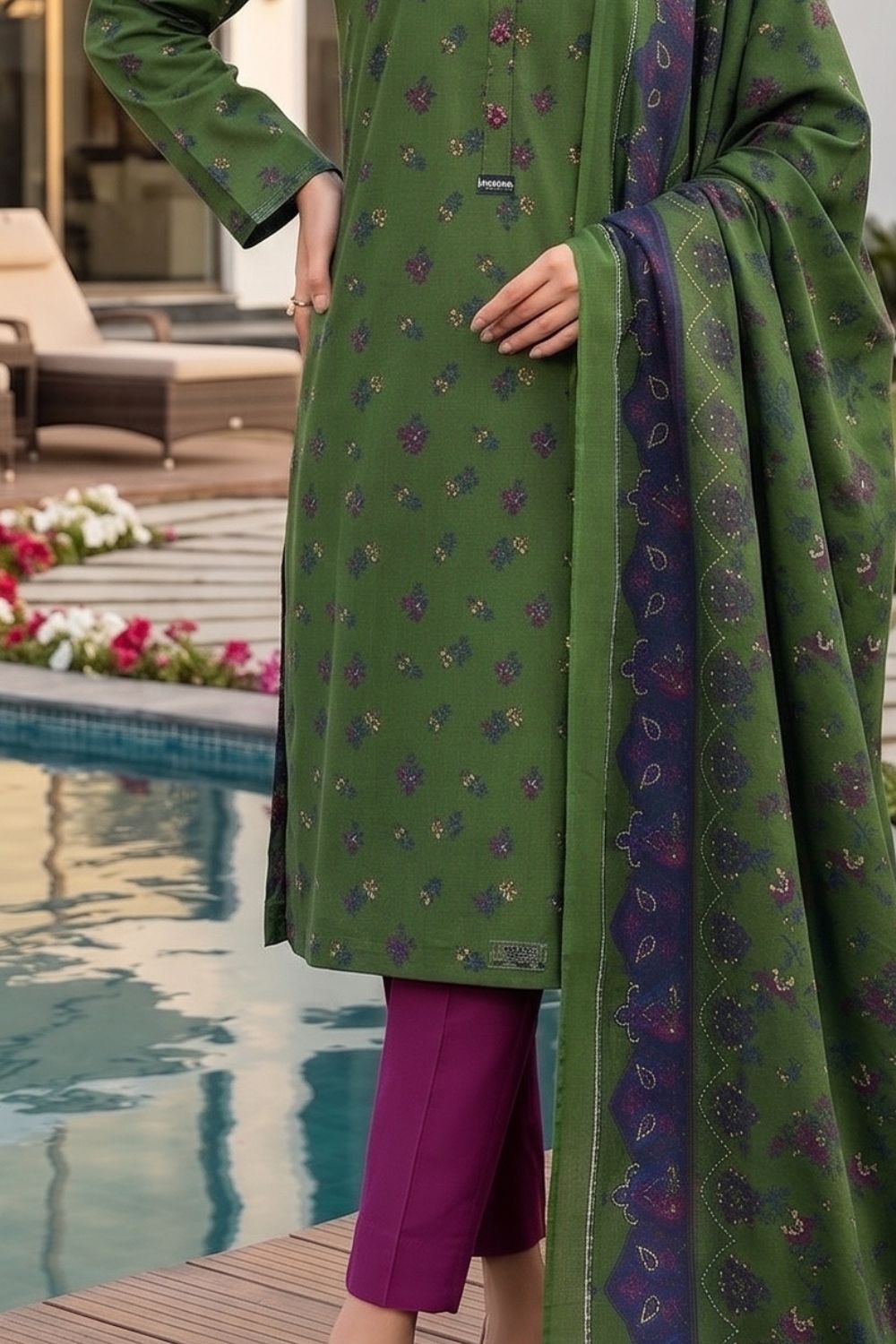 Mushtaq 3Pcs Unstitched Printed Lawn Sapphire Collection Desgin - 14