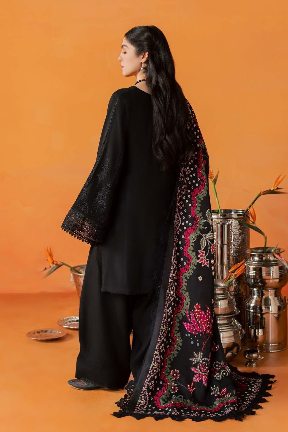 Nureh 3Pcs Unstitched Embroidered Leather Peach Collection NE-293