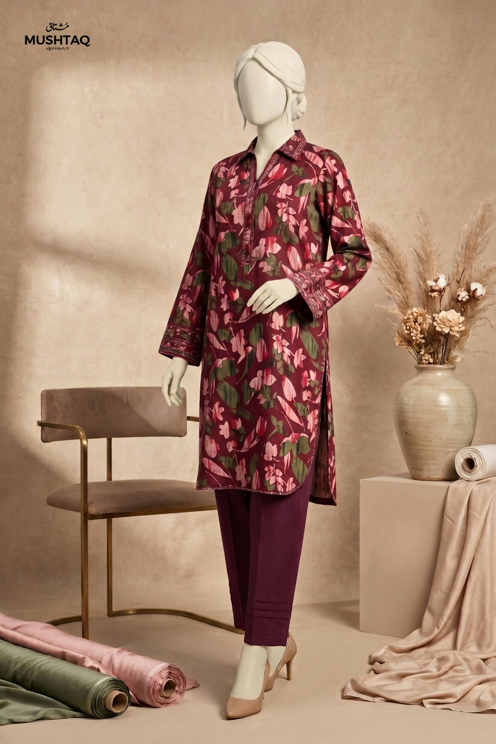 2Pcs Unstitched Printed Aiesh Lawn Collection Desgin - 7
