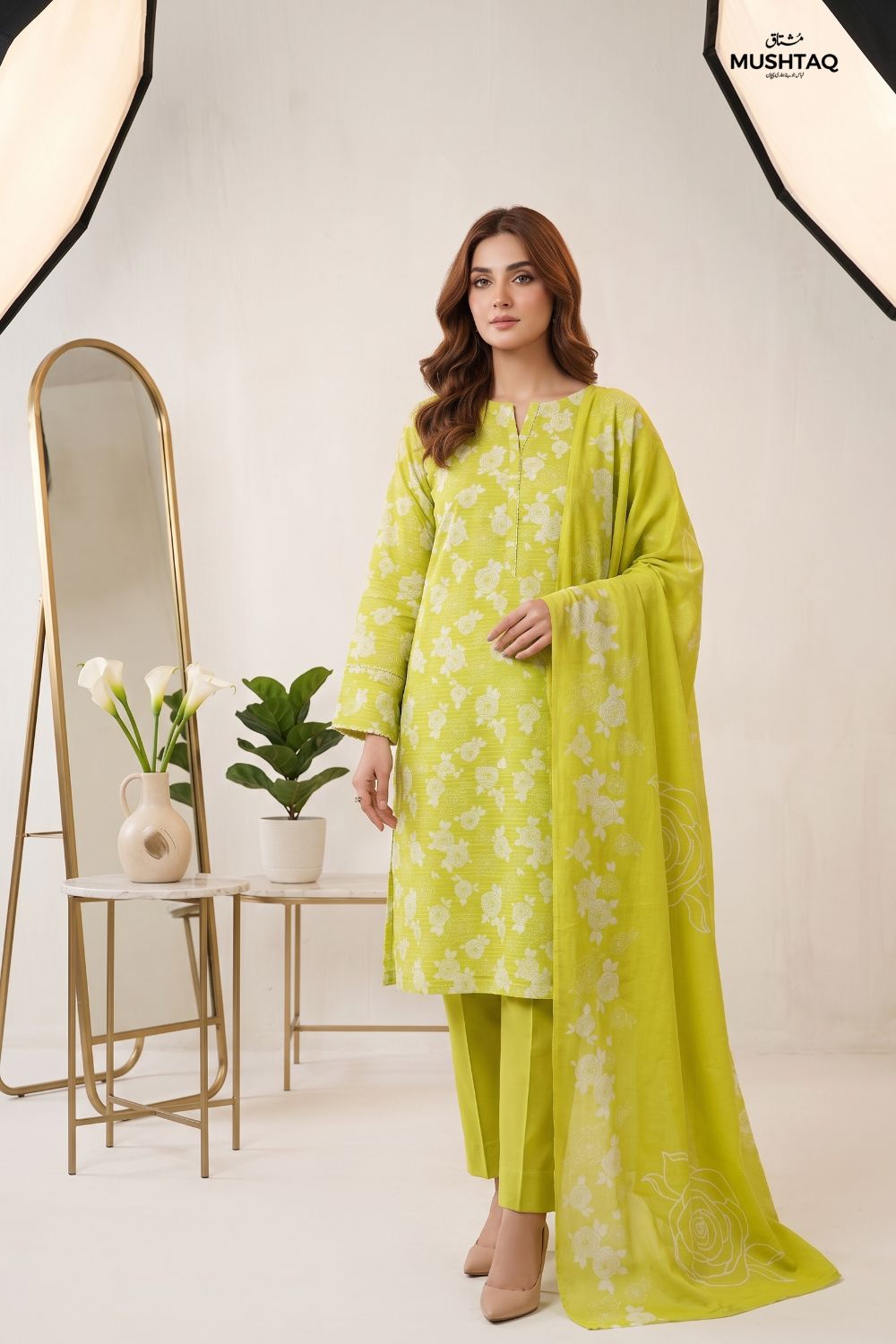 Mushtaq 3Pcs Unstitched Printed Lawn Suit Shanoor Collection Desgin - 5