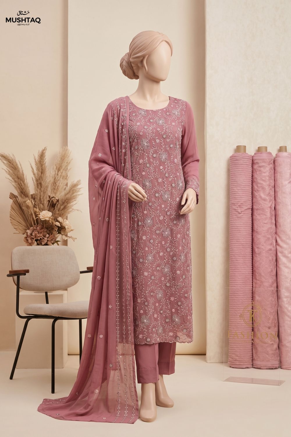 Mushtaq Afsana 4PCS Embroidered Chiffon Collection Desgin - 5