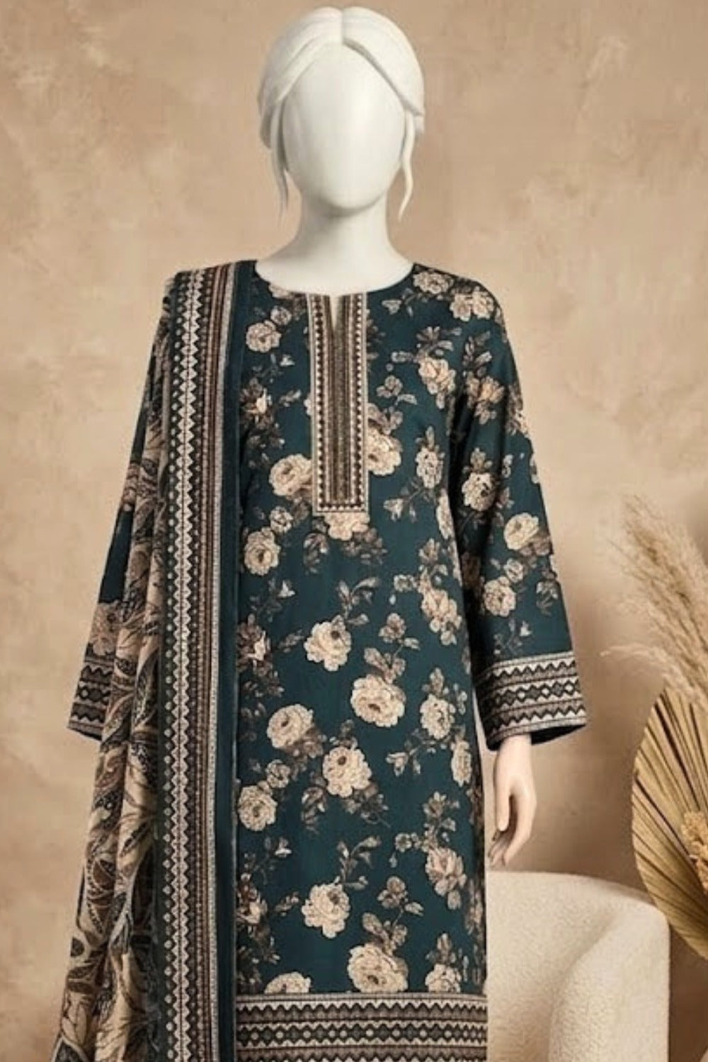 Mushtaq 3Pcs Unstitched Printed Lawn Israa Collection Desgin - 7