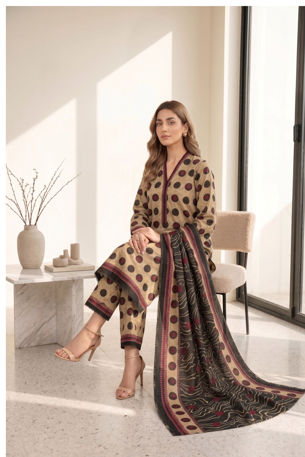 Mushtaq 3Pcs Unstitched Printed Lawn Suit Ayzel Collection Desgin - 5