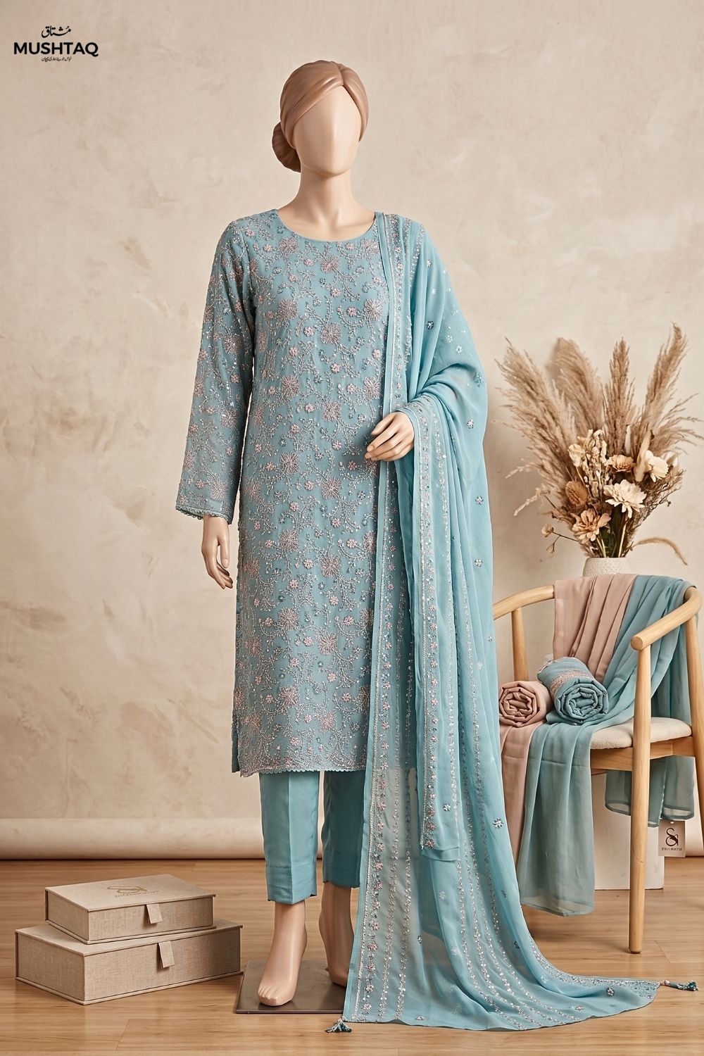 Mushtaq Afsana 4PCS Embroidered Chiffon Collection Desgin - 2