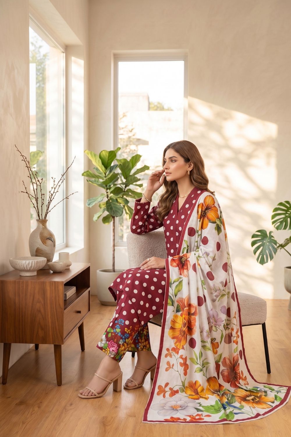 Mushtaq 3Pcs Unstitched Printed Lawn Suit Hamraah Collection Desgin - 7