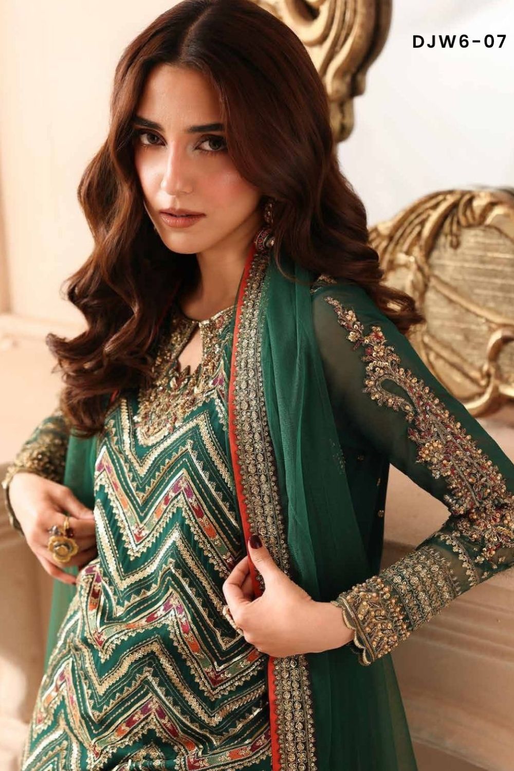 Charizma Dastan-e-Jashan 3 Piece Unstitched Embroidered Luxury Chiffon Suit DJW6-07