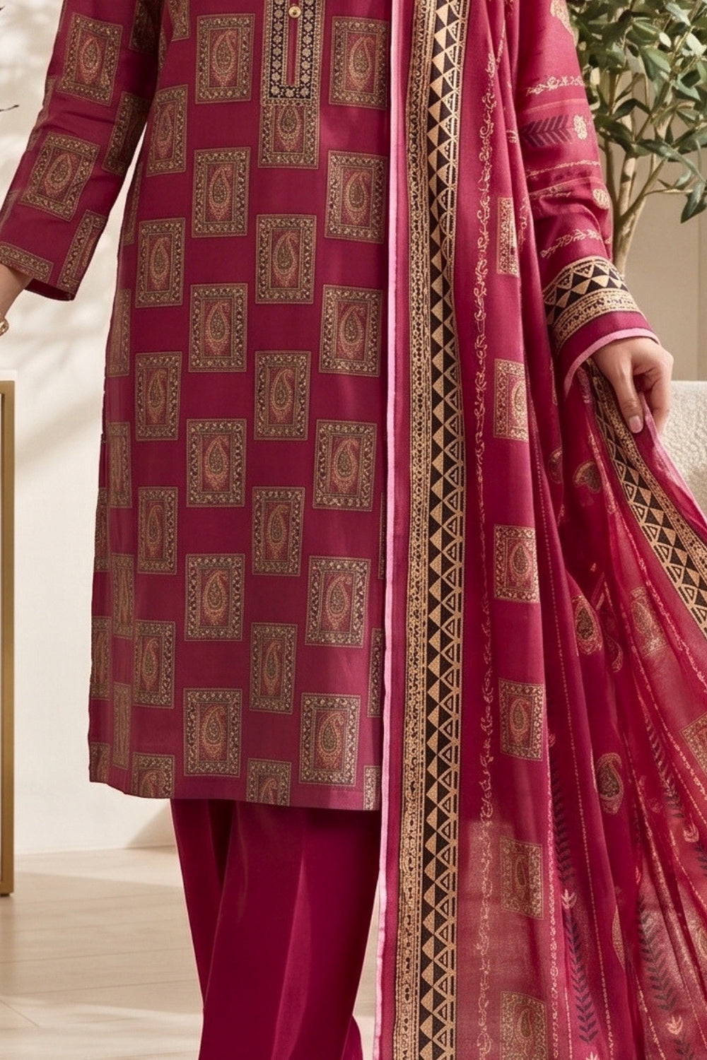 Mushtaq 3Pcs Unstitched Printed Lawn Suit Rooh Posh Collection Desgin - 11