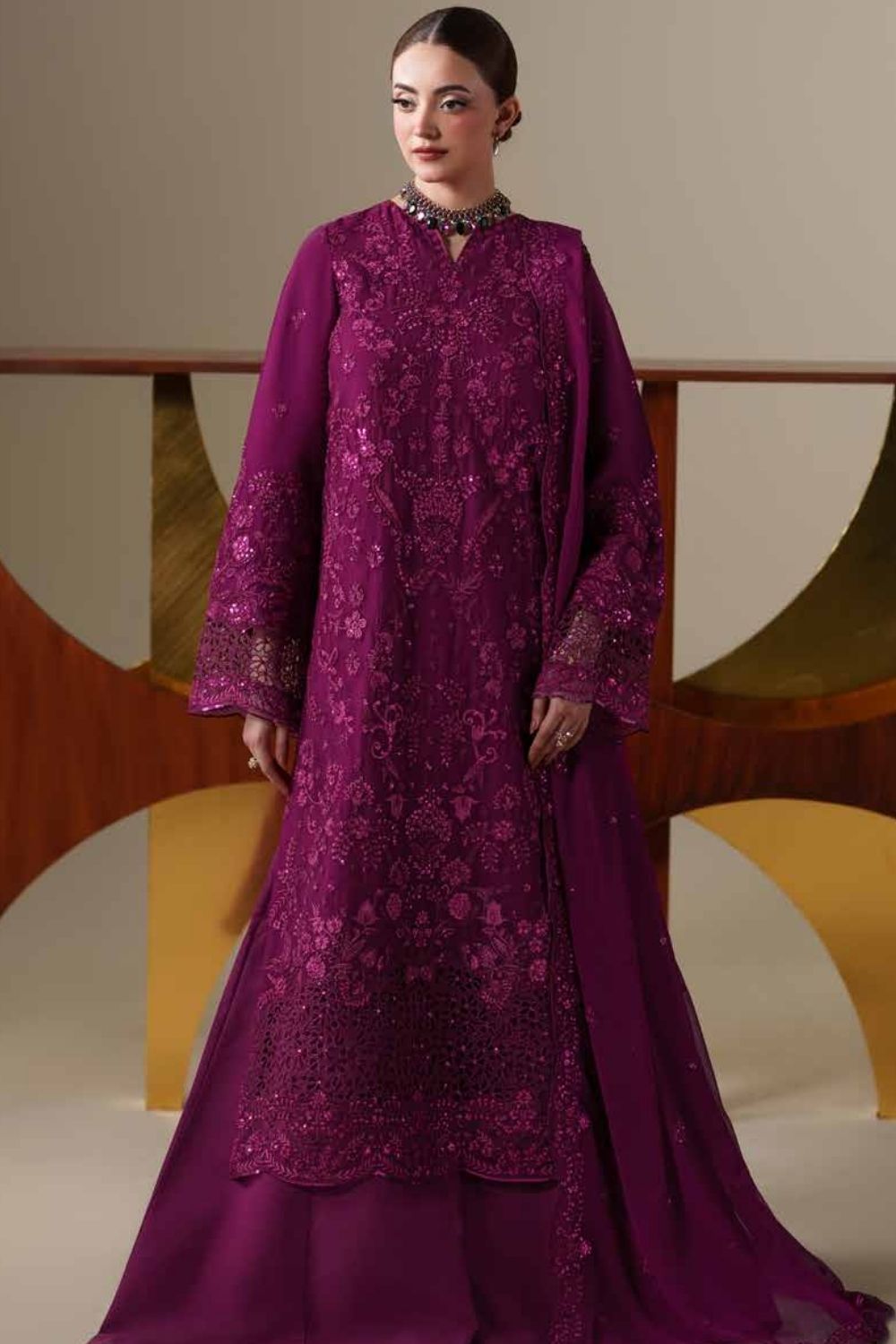 Emaan Adeel Nouvelle 3 Piece Unstitched Embroidered Luxury Chiffon Suit THEA