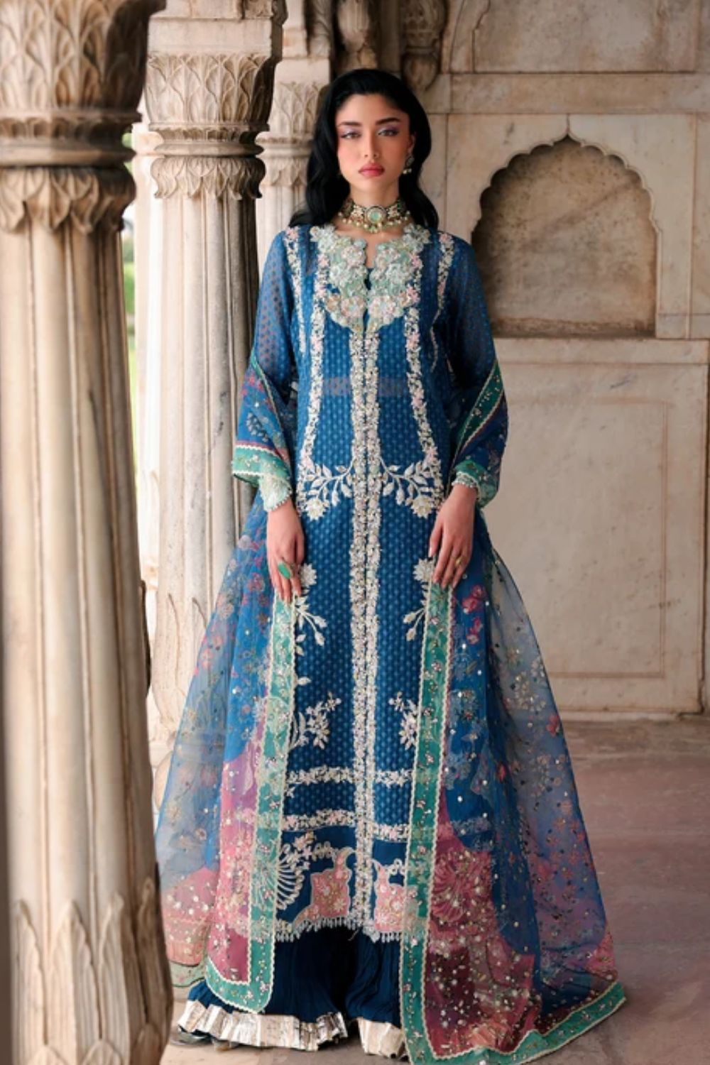 Saira Shakira Unstitched Wedding Collection IRIS-Navy Blue