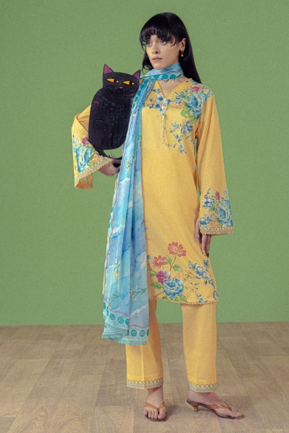 Zara Shahjahan 3 Pc Unstitched Printed Lawn Suit Celene-4B
