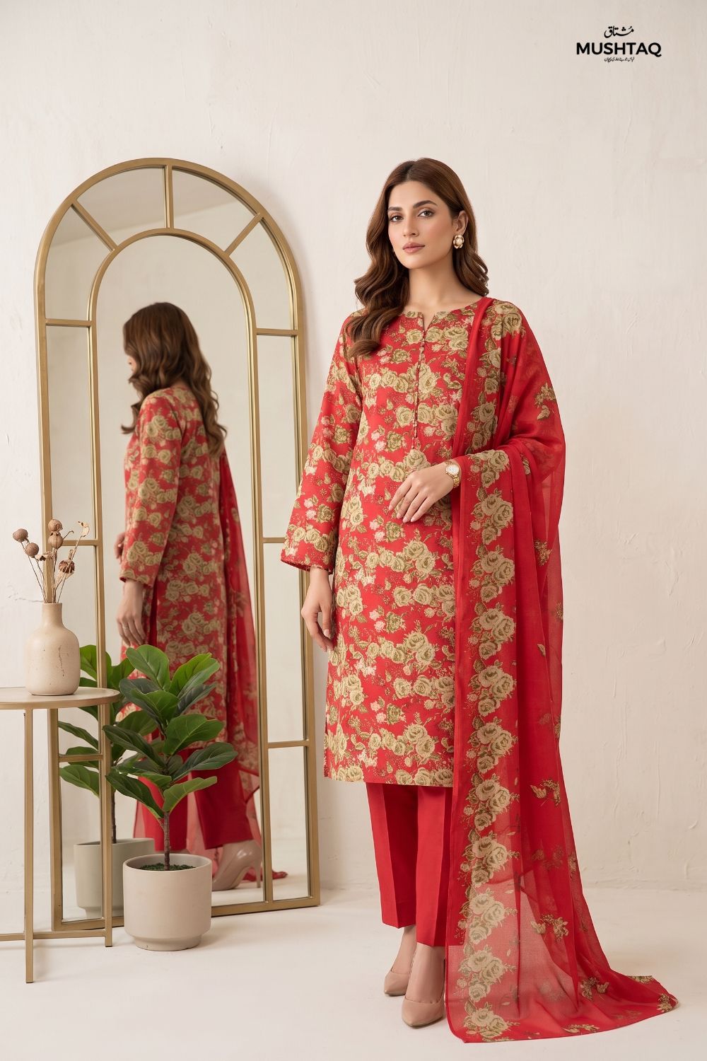 Mushtaq 3Pcs Unstitched Printed Lawn Suit Shanoor Collection Desgin - 6