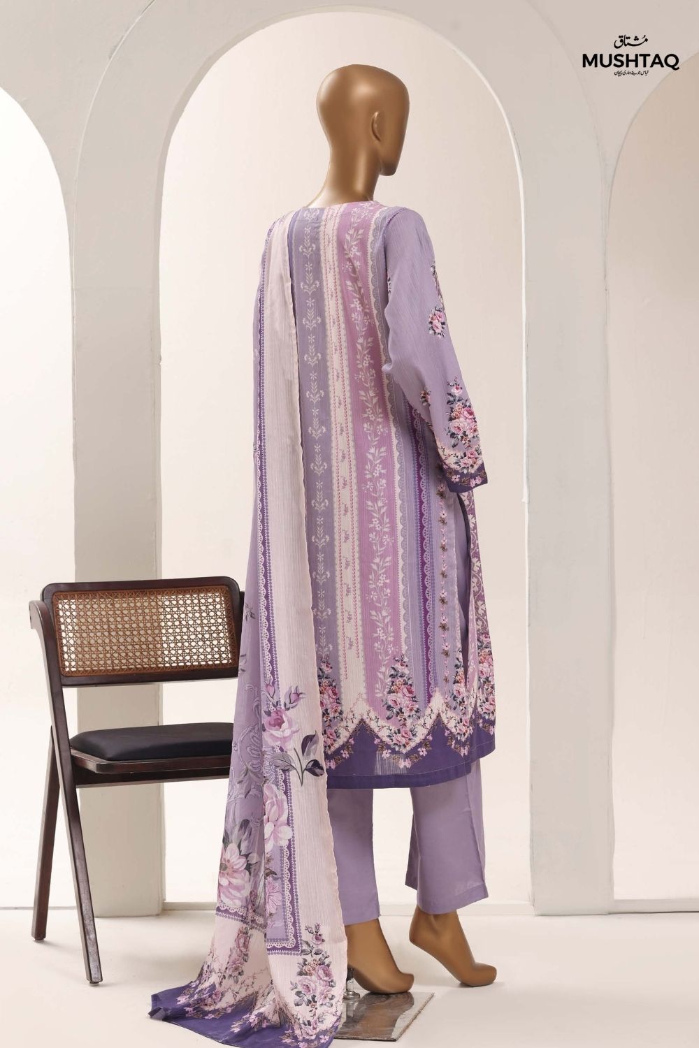 Mushtaq 3Pcs Unstitched Printed Lawn Sadabahar Collection Desgin - 8