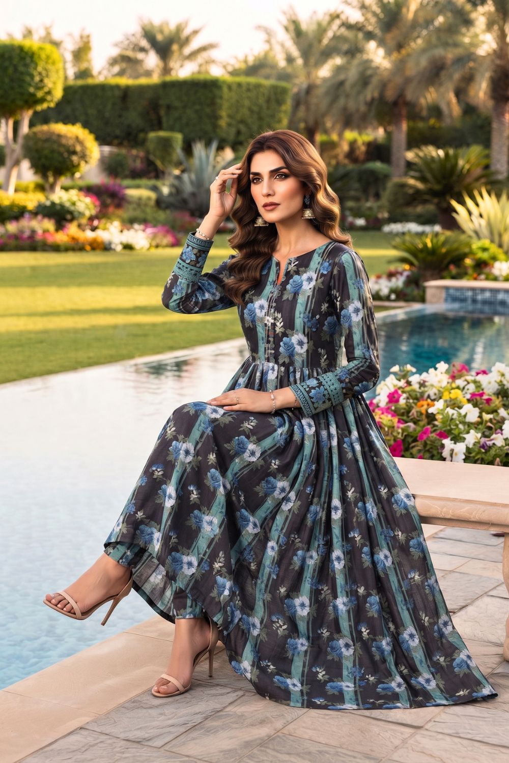 2Pcs Unstitched Printed Rang - e - Gull Lawn Collection Desgin - 6