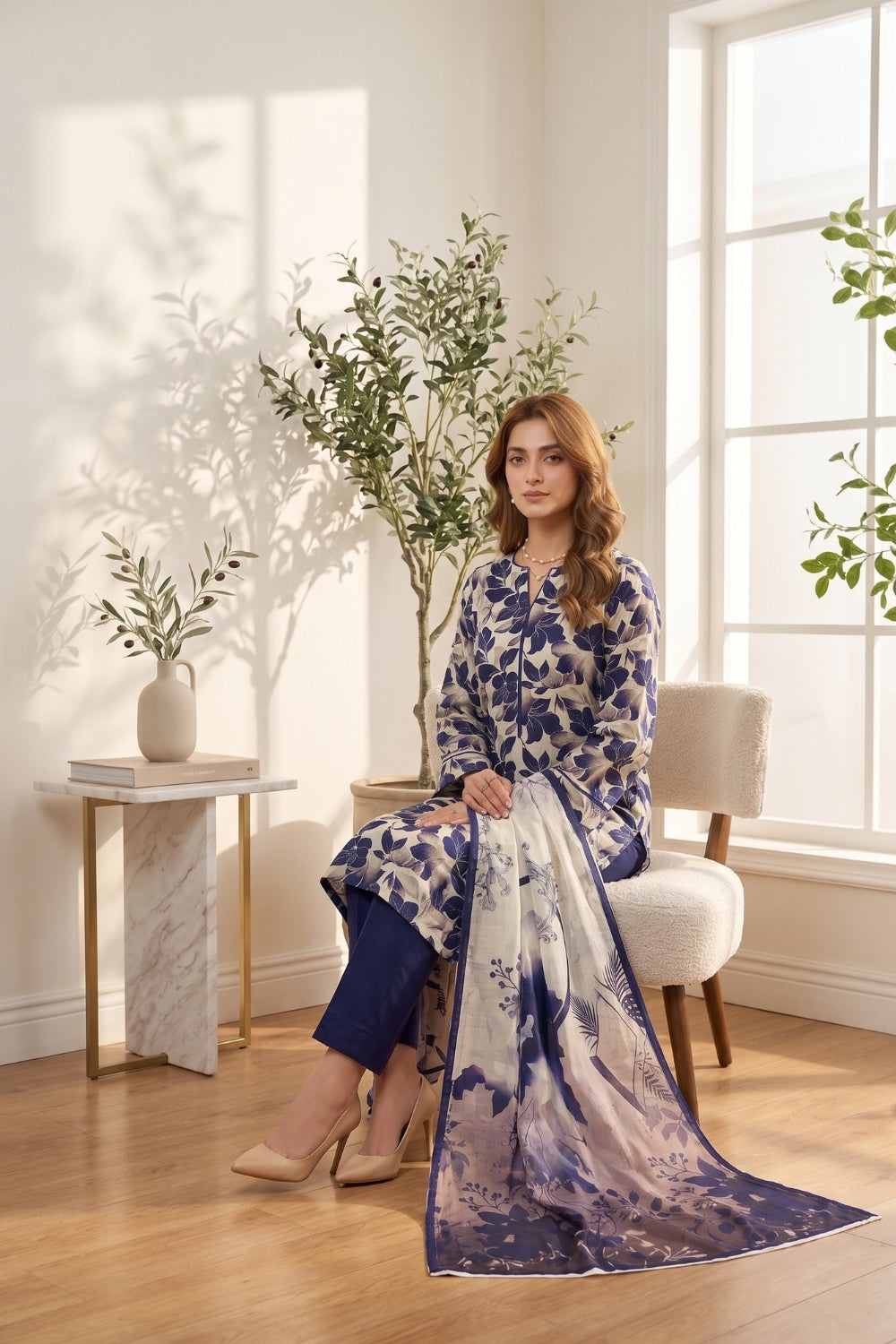 Mushtaq 3Pcs Unstitched Printed Lawn Suit Rooh Posh Collection Desgin - 12
