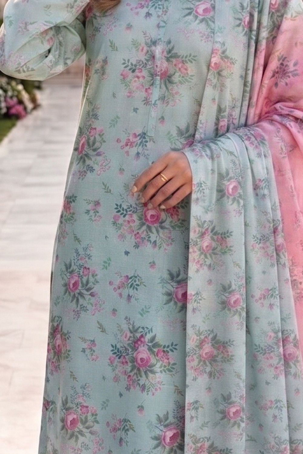 Mushtaq 3Pcs Unstitched Printed Lawn Alizy Collection Desgin - 6