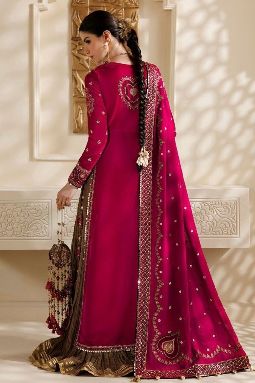 Jazmin Chandni 3 Piece Unstitched Embroidered Velvet Suit CVF26-D06