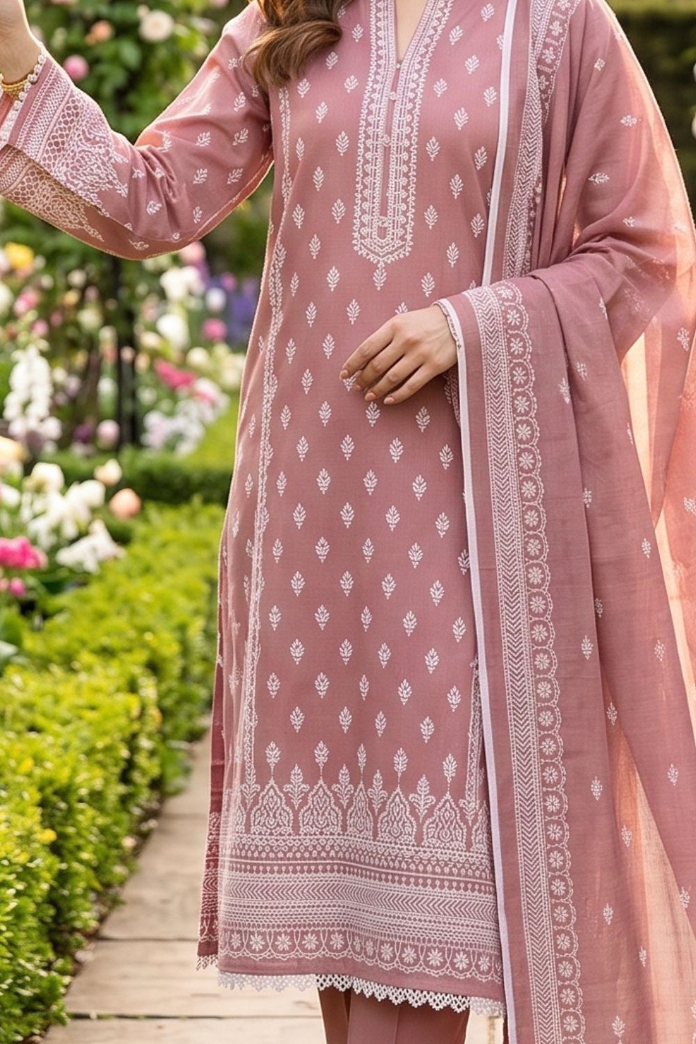 Mushtaq 3Pcs Unstitched Printed Lawn Suit Aiman Collection Desgin - 6