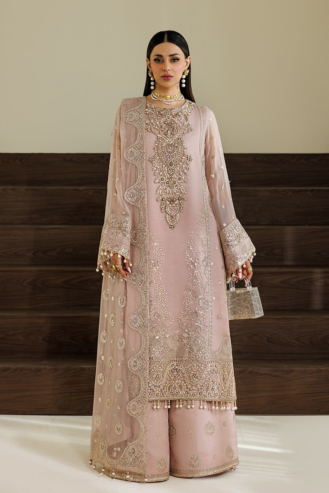 Alizeh Aymal Vol 4 3 Piece Unstitched Embroidered Chiffon Suit AF-BHM-4076-Reef