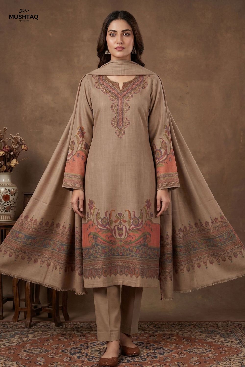 Ammar 3Pcs Unstitched Kaani Wool Jacquard Shirt Desgin - 1