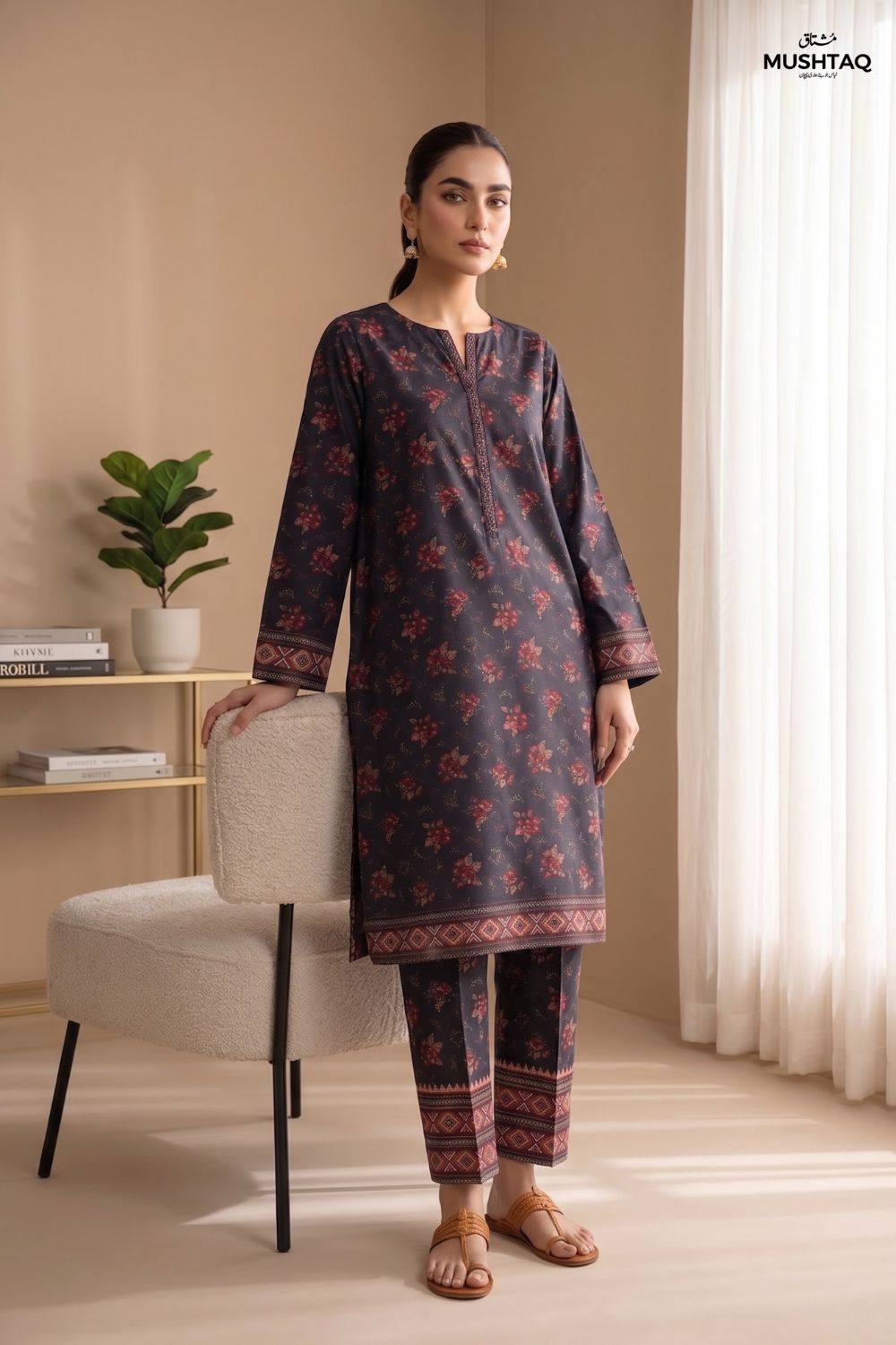 2Pcs Unstitched Printed Lawn Collection Desgin - 1