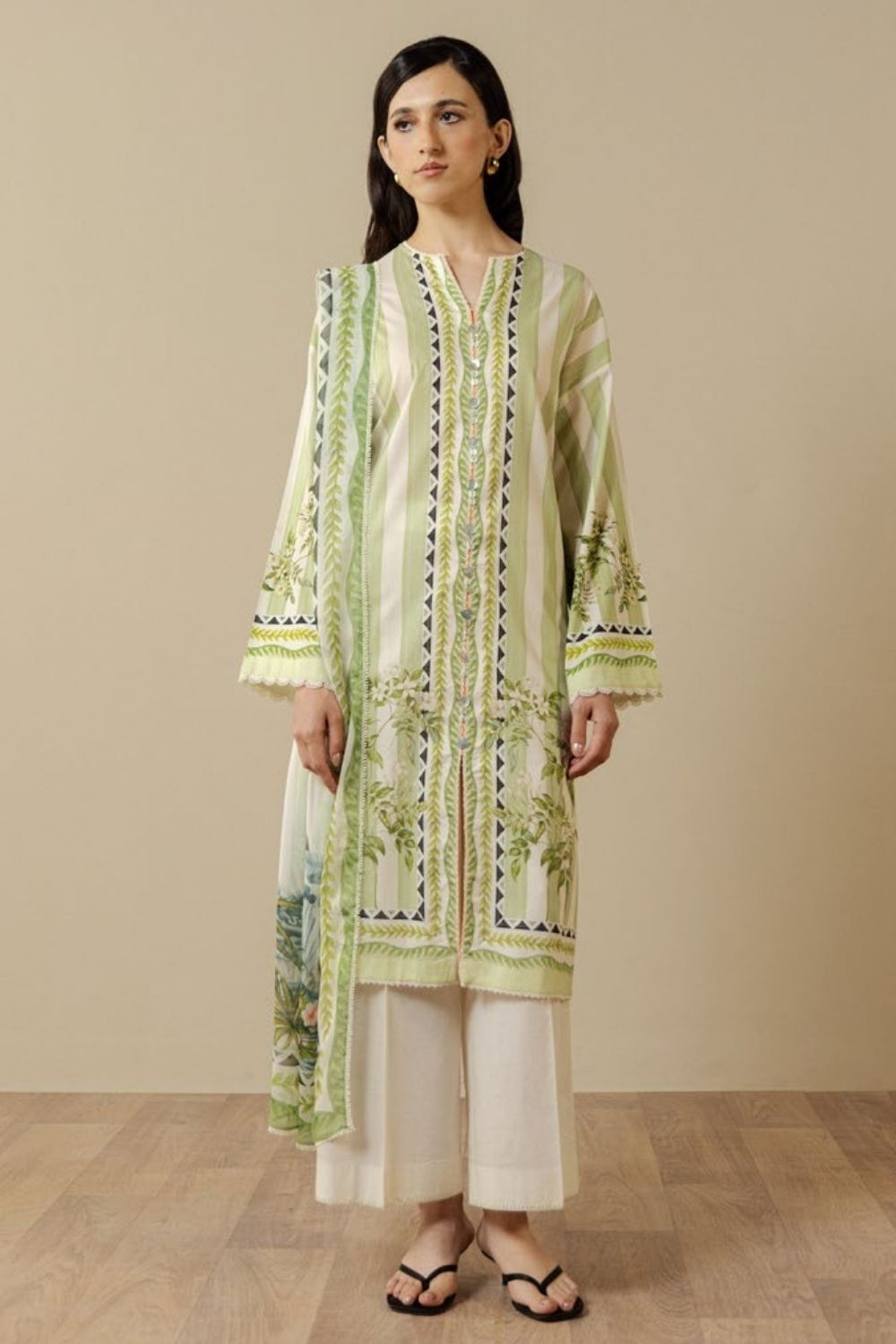 Zara Shahjahan 3 Pc Unstitched Printed Lawn Suit Nerine-1A