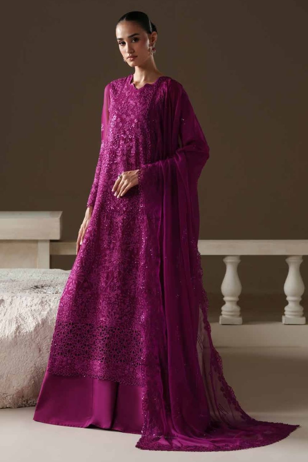 Emaan Adeel Modern Heirloom 3Pcs Unstitched Chiffon Collection ROSE MEMOIR